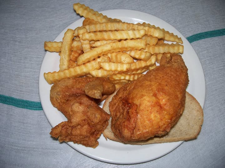 Breaded fish sandwich and crinkle-cut fries featured by Indian Valley Inn